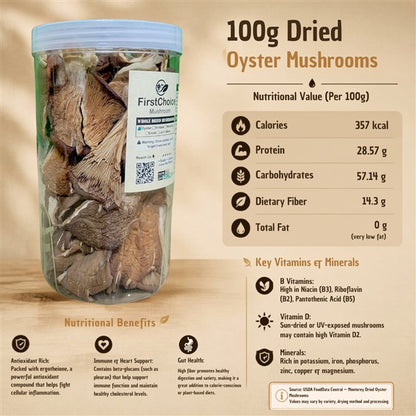 Dried Oyster Mushrooms