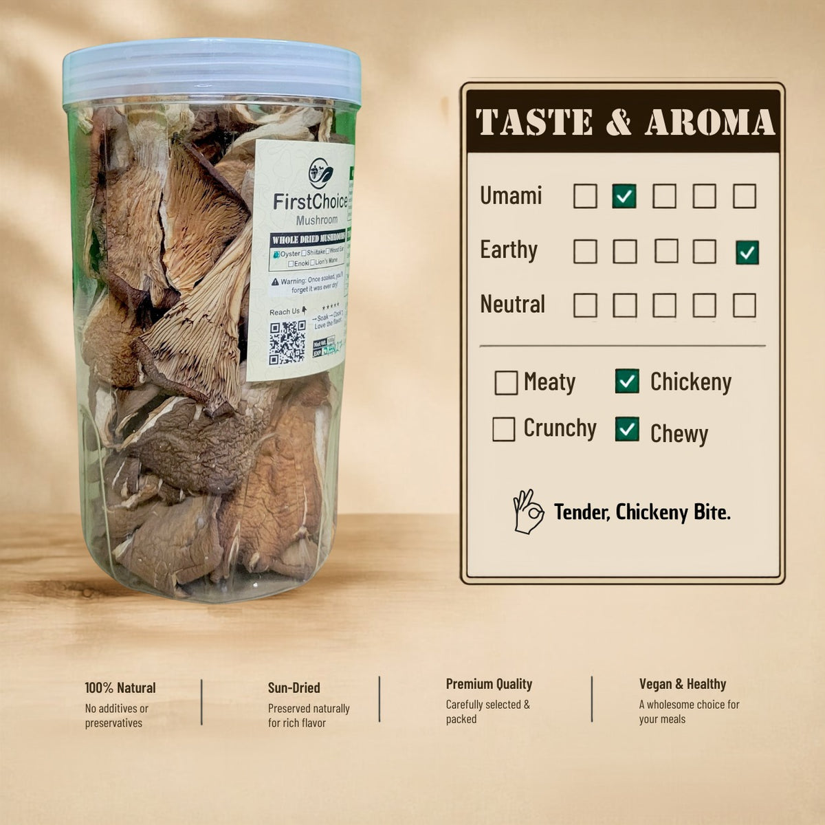 Dried Oyster Mushrooms