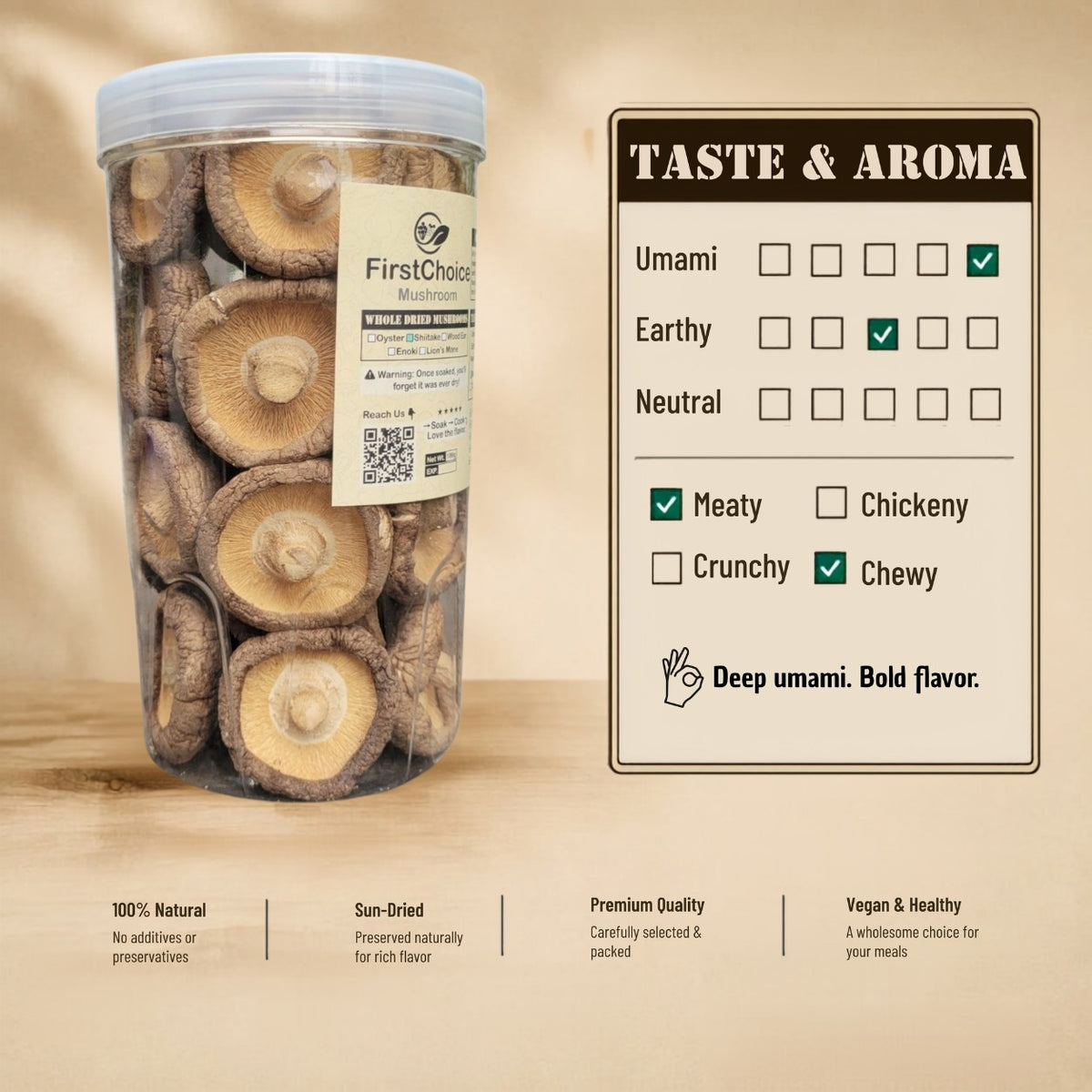Whole Dried Shiitake Mushrooms