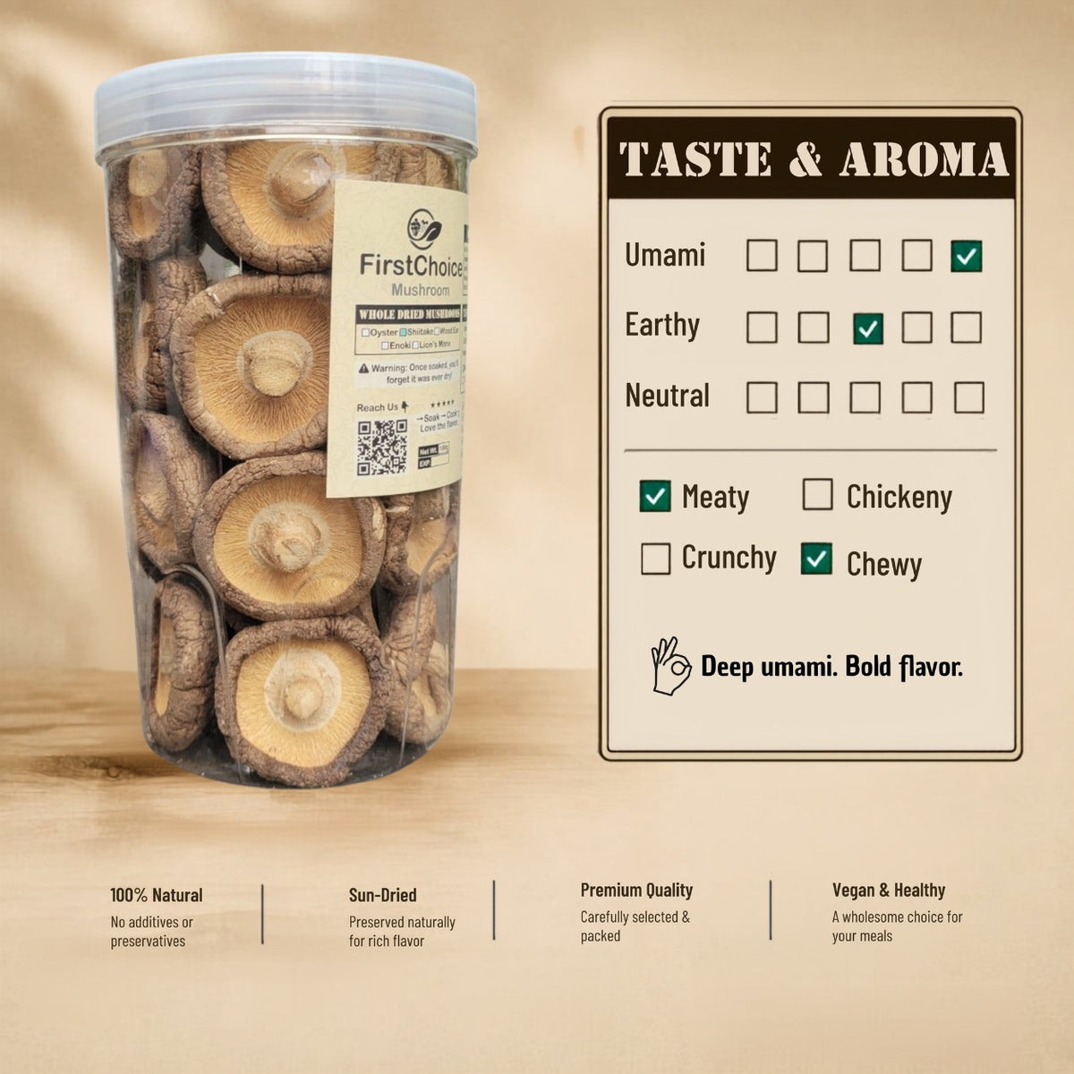 Whole Dried Shiitake Mushrooms